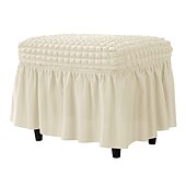 economico Fodera per poggiapiedi-fodera per pouf in spandex seersucker, fodera per poggiapiedi rettangolare elasticizzata bordeaux, fodere lavabili e sfoderabili per pouf contenitore, protezione in spandex alta per poggiapiedi