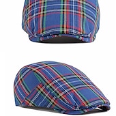 abordables Chapeaux homme-Homme Casquette Plate Rouge bleu marine Polyester Boucle réglable Imprimer simple Mode des années 1920 Vacances Plein Air Quotidien Fin de semaine Plaid Portable Confort Mode