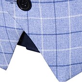 cheap Men&#039;s Waistcoat-Men&#039;s Vest Waistcoat Wedding Office &amp; Career Daily Wear Going out Business Retro Fall &amp; Winter Button Pocket Polyester Outdoor Comfortable Casual Plaid Single Breasted V Wire Regular Fit Light Blue