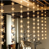 tanie Zasilane przez USB-Star window curtain string lights 3x2m christmas fairy lights wodoodporna pilot usb girlanda światła do sypialni ślub xmas holiday decor 3x1m 3x2m