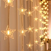 tanie Zasilane przez USB-Star window curtain string lights 3x2m christmas fairy lights wodoodporna pilot usb girlanda światła do sypialni ślub xmas holiday decor 3x1m 3x2m