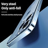 رخيصةأون جرابات آيفون-حافظة هاتف لجهاز iPhone 16 iPhone 15 Pro Max Plus iPhone 14 13 12 Pro Max Mini مع دعم Magsafe شحن لاسلكي مضاد للصدمات معدني