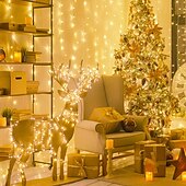 billige Elektrisk støpsel-juleslyngelys utendørs 20m 200leds 8 moduser plugg inn julepynt varme hvite lys fest hage juledekor belysning ac220v 230v 240v eu plugg