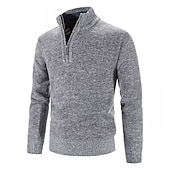 halpa miesten villapaita-Miesten Neulepusero Mekko villapaita Fleece villapaita Joustin Neuloa Normaali Kudottu Yhtenäinen väri Pystykaulus Pidä Lämmin Moderni nykyaikainen Työ Arki-asut Vaatetus 봄 &amp; Syksy Rubiini Sininen M
