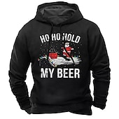 Christmas Men's Funny Christmas 3D Hoodies Pullover Navy Blue Black Hooded Santa Claus Graphic Prints Print Daily Sports 3D Print Basic Streetwear Designer4