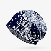 Недорогие Шапка-бини-Муж. Шапка-бини и шарф в комплекте Винно-красный Черный Акриловые волокна Трикотаж Два способа использования Спорт и отдых На каждый день на открытом воздухе Дом Повседневные Цветок / Растения