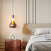 cheap Pendant Lights-LED Pendant Light Glass 23cm 3000K Adjustable Island Light Modern Glass Chandelier Bedroom Bedside Hotel Restaurant Bar Simple Creative Designer Lighting Fixtures(Bulb Included)