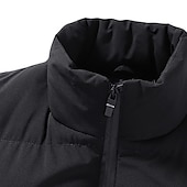 voordelige Gilets-Voor heren Winterjas Winterjack Puffervest Vest Gewatteerd vest Cardigan Casual Kamperen&amp;Wandelen Winter Zak Polyester Winddicht Warm Vrijetijdsschoenen Effen / effen kleur Opstaande boord Zwart Rood
