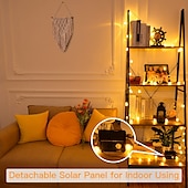 abordables Guirlandes solaires-Guirlande lumineuse solaire à LED, 10 m/20 m/30 m/50 m, lumières acryliques étanches pour l&#039;extérieur avec télécommande, plug-in pour les vacances de Noël, les fêtes,&amp;amp;décoration de jardin prise