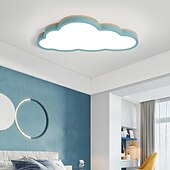 billige Taklamper med dimming-led taklamper farge skyer formet dimmes barnerom innfelt taklampe metall tre babyrom belysningsarmatur for guttens jenterom barnesoverom (17,6&quot;)