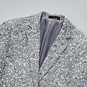 halpa Blazer &amp; Takki-miesten bleiseri takki bleiseri muotijuhla retro yksivärinen hopea kulta standardi istuu yksirintainen yksi nappi