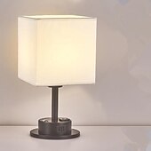 baratos candeeiro de mesa e chão-candeeiro de cabeceira com porta usb - candeeiro de mesa de controlo tátil para quarto candeeiro de cabeceira de madeira com abajur redondo de tecido de linho para sala de estar, dormitório, escritório em casa (lâmpada de led incluída)