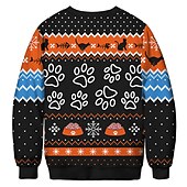 abordables Sudaderas y sudaderas con capucha divertidas-Papá Noel Gato Hombre de pan de jengibre Suéter de navidad Sudadera Hombre Mujer Navidad Navidad Carnaval Mascarada Nochebuena Adultos Fiesta Navidad Poliéster Cima