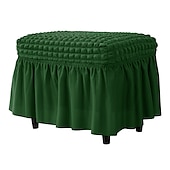 economico Fodera per poggiapiedi-fodera per pouf in spandex seersucker, fodera per poggiapiedi rettangolare elasticizzata bordeaux, fodere lavabili e sfoderabili per pouf contenitore, protezione in spandex alta per poggiapiedi