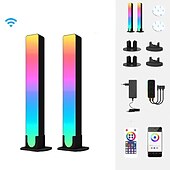 お買い得  スマートライト-RGB LEDスマートライトバーWiFi Bluetoothデスクトップ背景雰囲気ライト音楽同期TV壁コンピューターゲーム寝室ナイトライトShustar