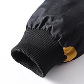 baratos Blusões e Parkas para Homem-Homens Casaco puffer Casaco com capuz Acolchoado Zíper Bolsos Imprimir Esportes Padrão Exterior Casual / Diário Inverno Letra Preto Amarelo Vermelho cáqui Casaco puffer