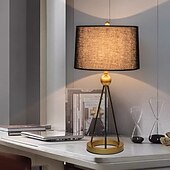 abordables lámpara de mesa y de piso-Lámpara de mesa LED pantalla de tela hierro, 5w 24,6 &quot;lámpara de escritorio para sala de estar oficina dormitorio lámpara de mesita de noche simple moderna decorativa estudio sala de estar romántica