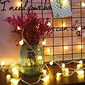 cheap Solar String Lights-Mini Globe String Lights Solar LED Fairy String Lights Waterproof 12M 7M 6.5M 8 Modes Lighting Outdoor Garden Decoration Light Christmas Tree Hanging Lights Balcony Yard Wedding Party Holiday Decor