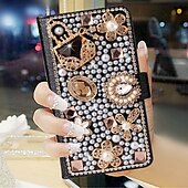 levne Pouzdra pro iPhone-Třpytivé pouzdro z umělé kůže pro iPhone 16, 15, Pro Max Plus, 14, 13, 12, 11, Pro Max Mini, SE, X, XR, XS Max, 8, 7, Plus – lesklý flipový kryt s přihrádkami na karty, celoplošná ochrana proti nárazům