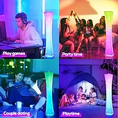economico lampada da tavolo e da terra-lampada da terra intelligente, lampada alta rgb da 61&quot;, lampadine intelligenti a led dimmerabili e cambia colore rgbw e paralume in tessuto bianco, con telecomando, lampada da terra per soggiorno, camera da letto e sala giochi