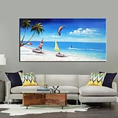 abordables Peintures paysages-Mintura main bateau paysage peintures à l&#039;huile sur toile mur art décoration moderne abstrait image pour la décoration intérieure roulé sans cadre non étiré peinture