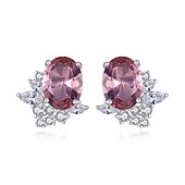 abordables Boucles D&#039;oreilles-Femme Clair Rose Diamant synthétique Boucles d&#039;oreille Clou Bijoux Fins Classique Précieux à la mode simple S925 argent sterling Des boucles d&#039;oreilles Bijoux Rose Pour Mariage Soirée 1 paire