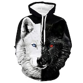 abordables Sudaderas con capucha para hombre-Wishine sudaderas con capucha unisex impresión digital 3d película de terror payaso sudadera pulóver top negro xl tops de calavera