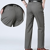 Herre Dressbukser Bukser Lomme Rett ben عادي Komfort Pustende Full lengde Bryllup Avslappet Daglig 100 % bomull Sport Stilfull Militærgrønn Svart Høy Midje Uelastisk billige Slank-Herre Dressbukser Bukser Lomme Rett ben عادي Komfort Pustende Full lengde Bryllup Avslappet Daglig 100 % bomull Sport Stilfull Militærgrønn Svart Høy Midje Uelastisk