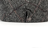 billiga Huvudbonader för herrar-Herr Platt mössa Tweed Keps Svart Kaffe Bomull Pärlor Splitsa Enkel Elegant och modernt Retro Gata Vardag Helgen Rand Bärbar Komfort Mode