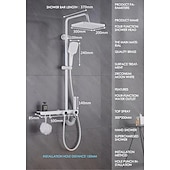 abordables Grifos de ducha-Grifo de ducha, sistema de ducha Sistema de cabezal de ducha tipo lluvia Ducha de mano incluida Ducha multirociador Acabados pintados contemporáneos Montaje exterior Válvula de cerámica Grifos