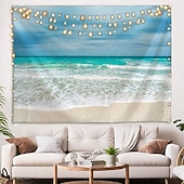 tanie Tkanina Plaży Oceanicznej-wall tapestry art decor koc kurtyna piknik obrus wiszący dom sypialnia salon akademik dekoracja krajobraz plaża morze ocean fala wschód słońca zachód słońca