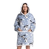 cheap Wearable Blanket-Womened Blanket Wearable Blanket, Sleepwear Fleece Sherpa Blanket Sweatshirt with Pocket and Sleeves