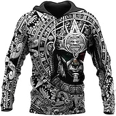 abordables Motif 3D-Homme Graphic Tribal Sweat à capuche Sweats à Capuche Sweat-shirt Sweat à capuche manche longue Sweat à capuche Capuche Vêtement de sport 3D effet Casual du quotidien Vacances Noir et Blanc Rouge