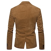 billige Herre Klassiske Blazere-Herre Kordfløyel jakke Blazer Virksomhet Feriereise Holdbar Fritid / hverdag Lomme Vinter Vår &amp; Vinter Ensfarget / vanlig farge Oppvarminger Komfort Rett Krage Normal Burgunder Mørk Marinebl