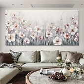 abordables Peintures fleurs/botaniques-Fait à la main Peinture à l&#039;huile Hang-peint Peint à la main Verticale Abstrait contemporain Moderne Toile roulée (sans cadre)