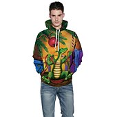 abordables Sudaderas y sudaderas con capucha divertidas-Dinosaurio Suéter de navidad Sudadera Pullover Sudadera con capucha navideña divertida Impresión 3D Hombre Mujer Navidad Carnaval Mascarada Nochebuena Navidad Adultos Fiesta Navidad Cima