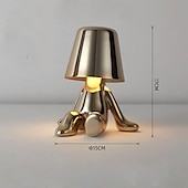 billige bord- og gulvlampe-touch led bordlampe, moderne tenker dekorativ lampe led oppladbar skrivebordslampe, golden little man usb bordlampe, nattlys for soverom, arbeidsrom, stue, nattbord, bar, restaurant