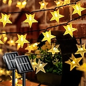 voordelige Vakantie string lichten-solar star lichtslingers 2 pak 12m 50 leds ster 8 verlichtingsmodi fairy lichten waterdicht solar led string lights speelhuisje gazon patio landschap decor lichten voor tuinfeest