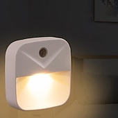 cheap Plug-in Night Light-Plug in LED Night Lights Motion Sensor Dusk to Dawn Bedside Lamp 1/3/6pcs EU US Plug Intelligent Light Control LED Night Light Home Bedroom Kitchen Dormitory Lighting