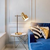 baratos candeeiro de mesa e chão-Lâmpada de mesa para leitura led 22.25 &quot;lâmpada de mesa de metal para escritório quarto sala de estudo sala de estar mesa de cabeceira lâmpadas de cabeceira latão acabamento de acento dourado 5w lâmpada incluída