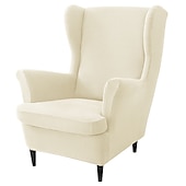 cheap Armchair Cover &amp; Armless Chair Cover-Stretch Wingback Chair Cover Burgundy Wing Chair Slipcovers With Seat Cushion Cover Spandex Jacquard Wingback Armchair Covers