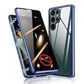 お買い得  サムスン用ケース-電話 ケース 用途 サムスンのギャラクシー S24 S23 S22 S21 S20 Ultra Plus FE Note 20 Ultra 10 Plus A71 A51 S25ウルトラ 磁気吸着ケース 全身保護 アンチピープ 耐衝撃 クリア プライバシー強化ガラス