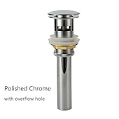 cheap Pop Up Drains-Brass Pop Up Sink Drain Stopper with Overflow Bathroom Faucet Vessel Vanity Sink Drainer