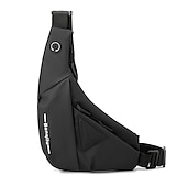 levne Pánské tašky-Pánská vodotěsná crossbody taška – náprsní taška proti krádeži s nabíjecím portem USB pro cestování a outdoorové aktivity