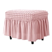 economico Fodera per poggiapiedi-fodera per pouf in spandex seersucker, fodera per poggiapiedi rettangolare elasticizzata bordeaux, fodere lavabili e sfoderabili per pouf contenitore, protezione in spandex alta per poggiapiedi
