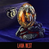 billiga trädgårdsskulpturer och statyer-lava drake ägg, drömkristall transparent drake ägg, drake ägg kristall, drake staty dekor, kristall transparent lava drake ägg harts handgjorda skulptur ornament souvenir