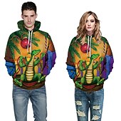 abordables Sudaderas y sudaderas con capucha divertidas-Dinosaurio Suéter de navidad Sudadera Pullover Sudadera con capucha navideña divertida Impresión 3D Hombre Mujer Navidad Carnaval Mascarada Nochebuena Navidad Adultos Fiesta Navidad Cima