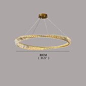 abordables Lámparas de araña-Lámparas colgantes led circle diseño redondo 60/80 cm montaje empotrado 1 luz anillo regulable aluminio acabados pintados lujoso estilo moderno comedor dormitorio lámparas colgantes