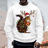 abordables Disfraz de animal navideño-Hombre Graphic Navidad fea Sudadera Sudadera Pull-over Manga Larga Camisa de entrenamiento Cuello Barco Básico Casual Grande y alto Deporte Deportes Ropa de calle Estampado Otoño Invierno