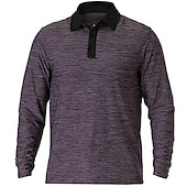 preiswerte Klassisches Poloshirt für Herren-Herren Poloshirt Golfhemd Casual Täglich Polo-Kragen Klassisch Langarm Sport Modisch Feste Farbe Knopf vorne Button-Down Frühling &amp; Herbst Regular Fit Wein Weiß Blau Grau Poloshirt